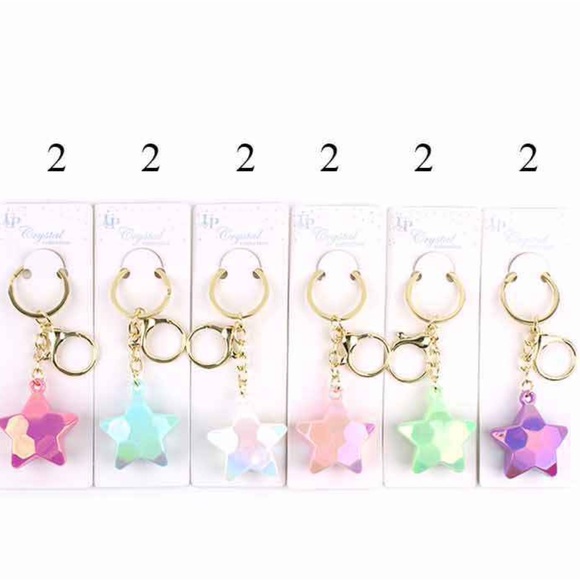 Dozen Colorful Star Keychains - Picture 1 of 2